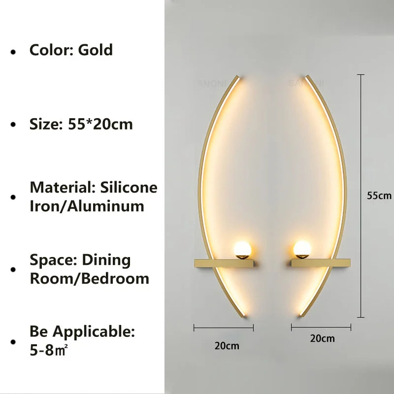 Nordic LED Wall Lamp: Minimalist Elegance for Bedroom and Interior Décor