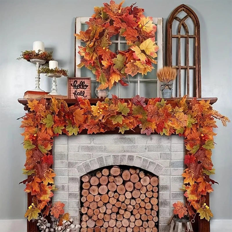 Artificial Fall Maple Leaf Garland (78inch )