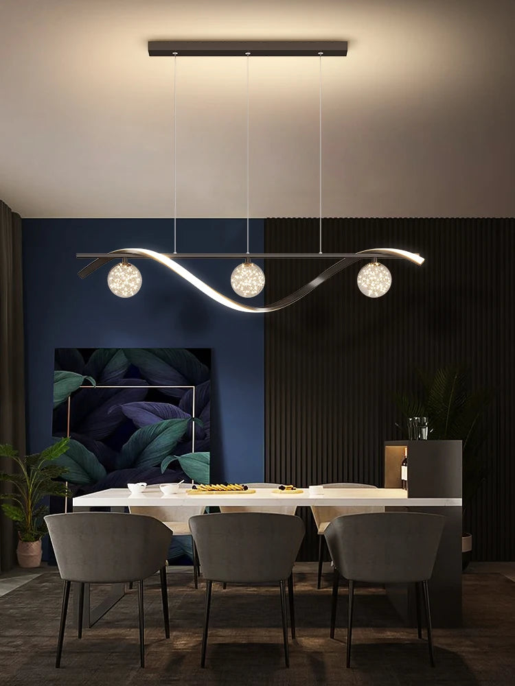 Modern Minimalist LED Pendant Light – Dimmable Ceiling Fixture for Dining Room & Kitchen Island