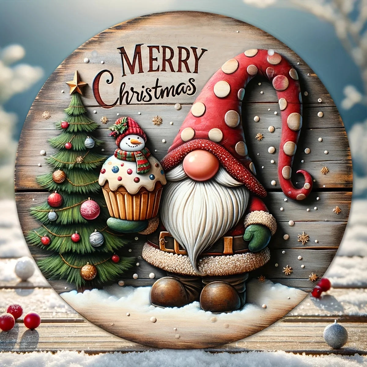 Hanging Wooden Christmas Sign