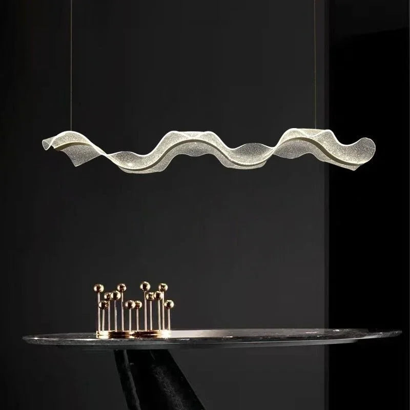 Modern Nordic LED Wave Pendant Light – Stylish Chandelier for Dining Room & Restaurant