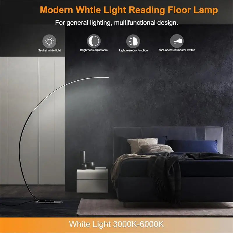 Nordic LED Corner Light Floor Lamps Black White C APP Remote Dimmable Floor Lights Stand Light for Dining Living Room Decor
