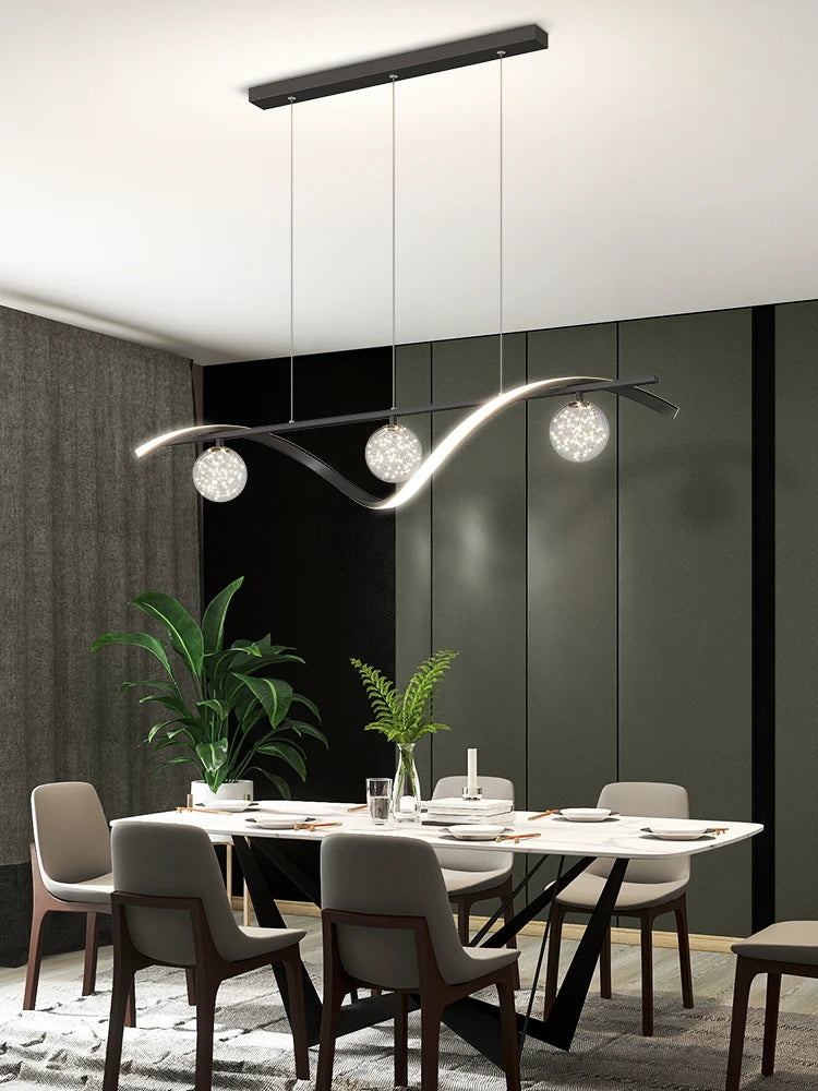 Modern Minimalist LED Pendant Light – Dimmable Ceiling Fixture for Dining Room & Kitchen Island