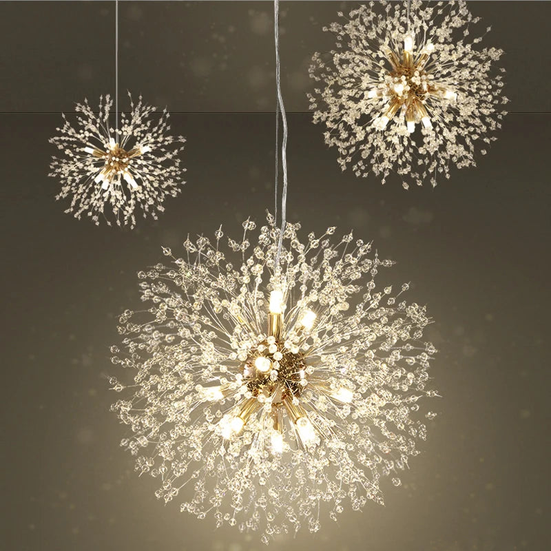 Luxury Crystal Fireball LED Pendant Light – Modern Sky Star Design