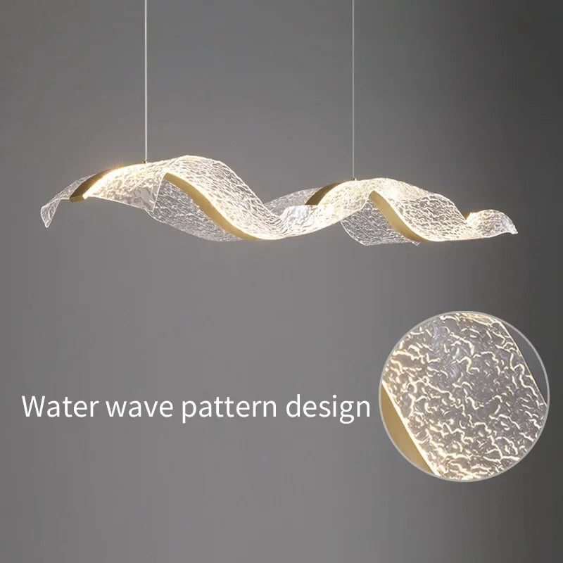 Modern Nordic LED Wave Pendant Light – Stylish Chandelier for Dining Room & Restaurant