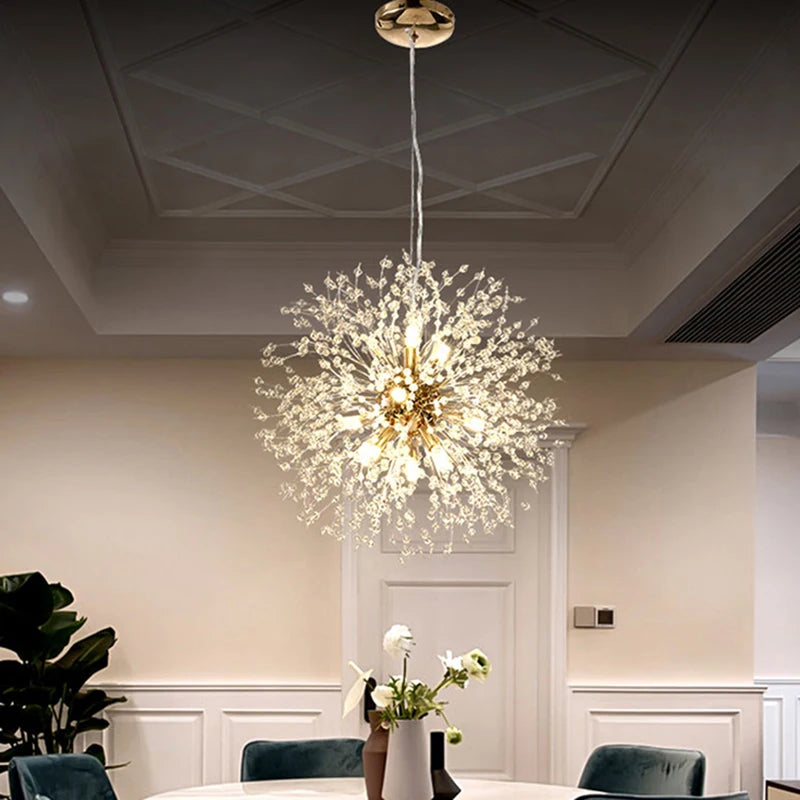 Luxury Crystal Fireball LED Pendant Light – Modern Sky Star Design