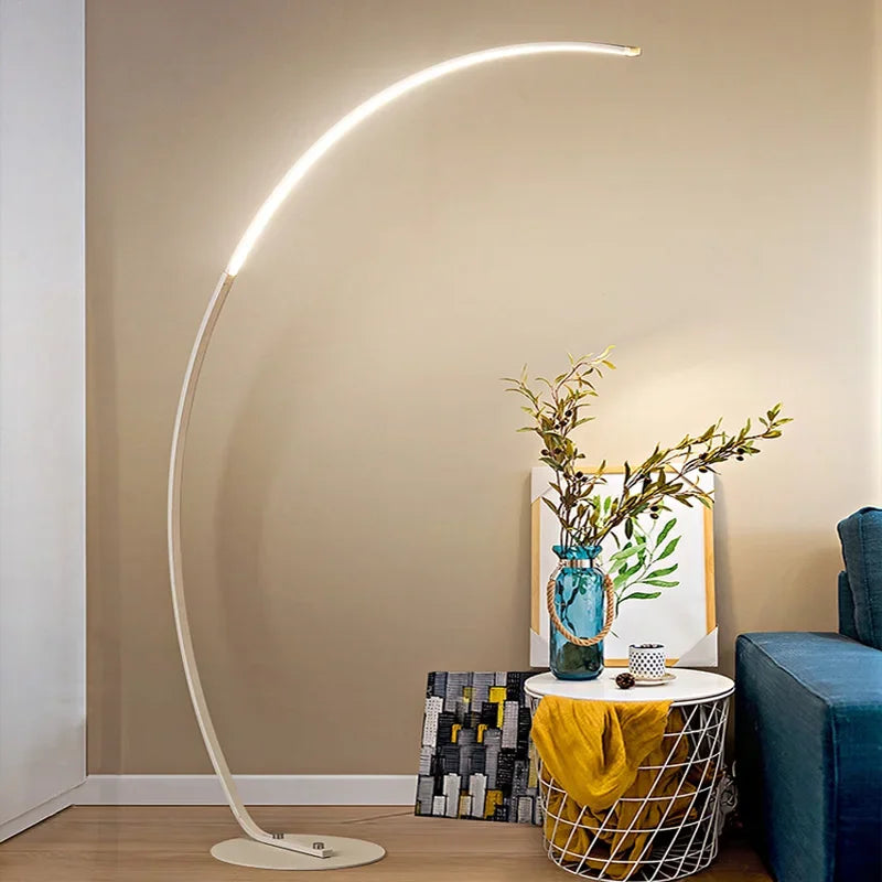 Nordic LED Corner Light Floor Lamps Black White C APP Remote Dimmable Floor Lights Stand Light for Dining Living Room Decor