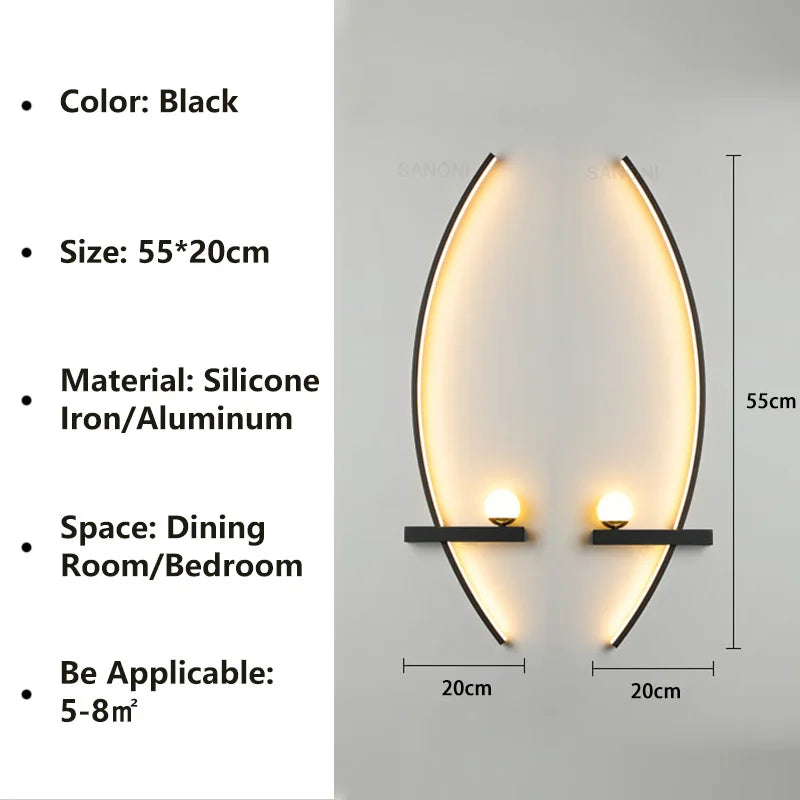 Nordic LED Wall Lamp: Minimalist Elegance for Bedroom and Interior Décor