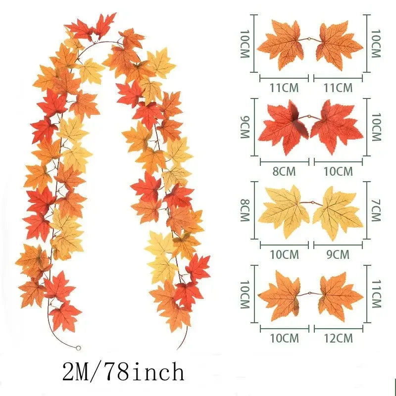 Artificial Fall Maple Leaf Garland (78inch )