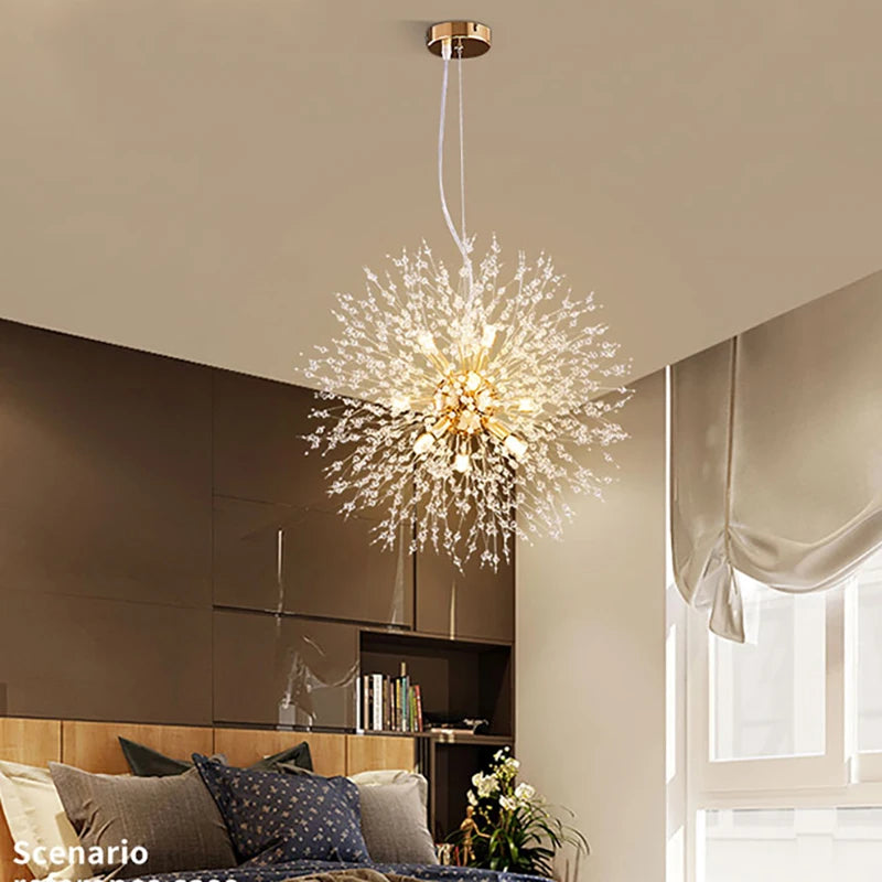 Luxury Crystal Fireball LED Pendant Light – Modern Sky Star Design
