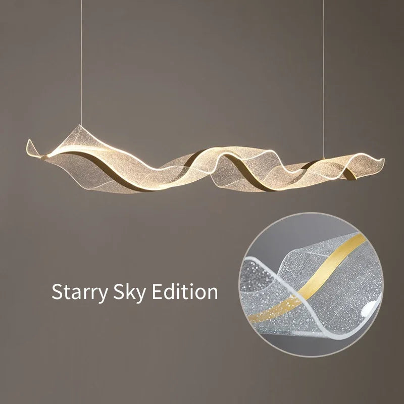 Modern Nordic LED Wave Pendant Light – Stylish Chandelier for Dining Room & Restaurant