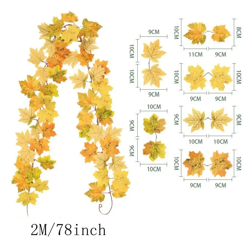 Artificial Fall Maple Leaf Garland (78inch )
