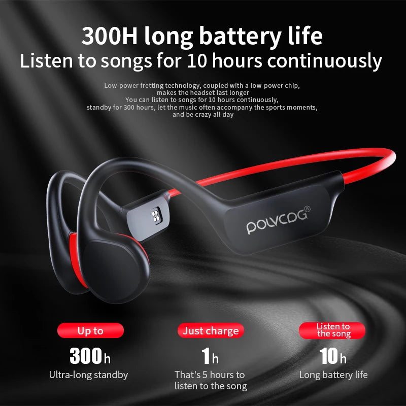 Wireless Bone Conduction Headset – IPX8 Waterproof, 32GB Storage, Bluetooth 5.3 for Swimming & Fitness