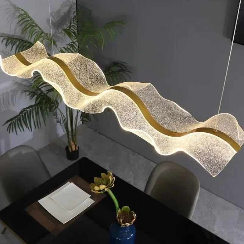 Modern Nordic LED Wave Pendant Light – Stylish Chandelier for Dining Room & Restaurant