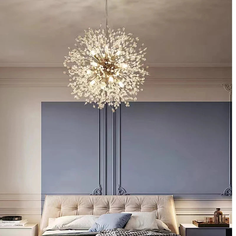 Luxury Crystal Fireball LED Pendant Light – Modern Sky Star Design