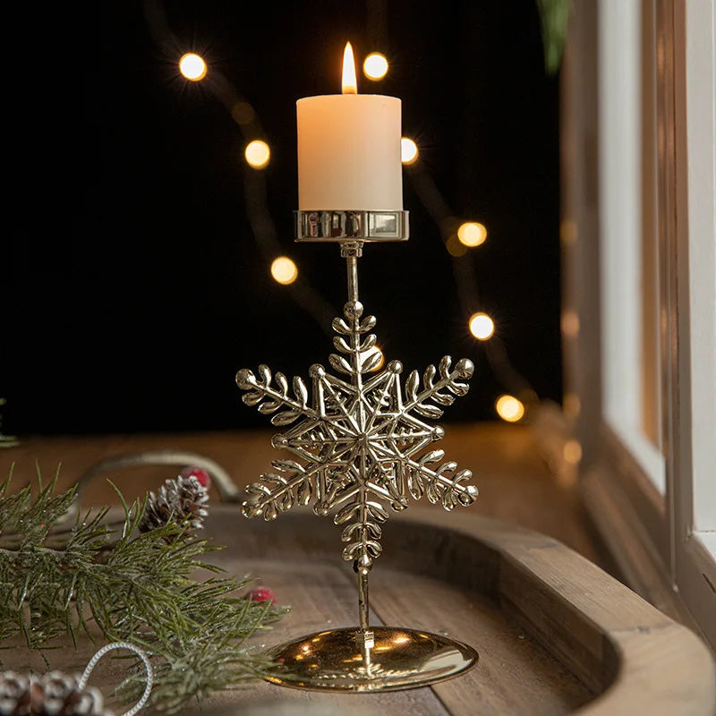 Golden Christmas Candle Holder