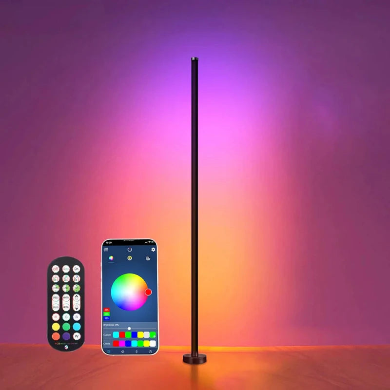Remote Controlled RGB LED Floor Lamp with Music Sync
