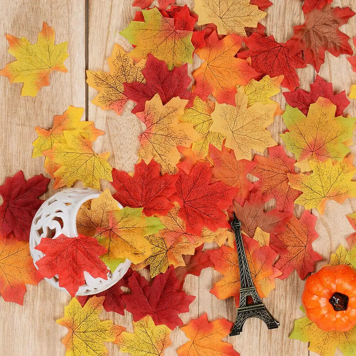 Artificial Autumn Maple Leaves - 100/200 Pieces Mixed Colors