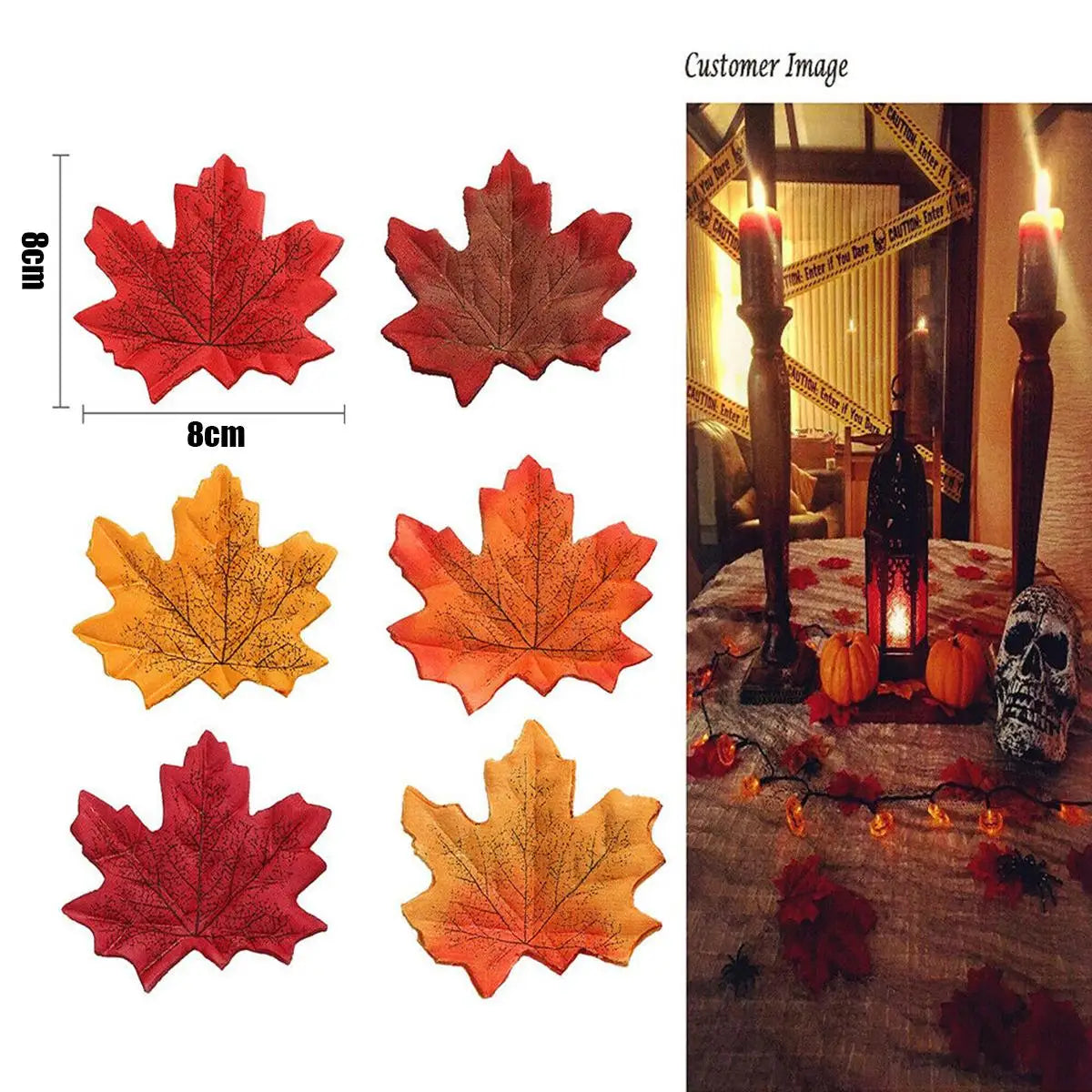 Artificial Autumn Maple Leaves - 100/200 Pieces Mixed Colors