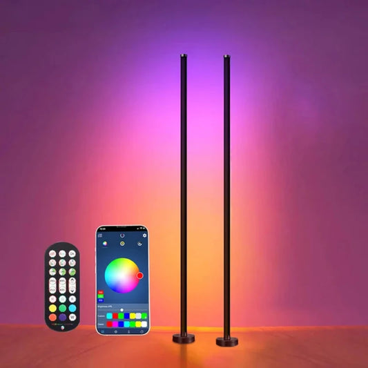 Remote Controlled RGB LED Floor Lamp with Music Sync